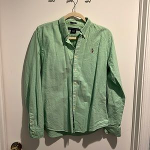 Ralph Lauren Slim Fit Green Button Down / Up
